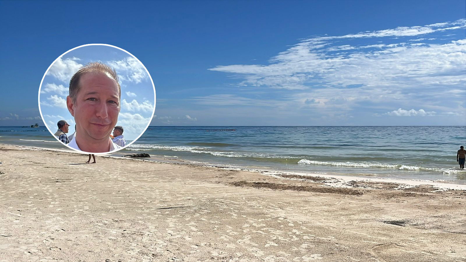 El empresario David Ortiz Mena solicita mayor coordinación para enfrentar el arribo masivo de algas marinas en las playas de Quintana Roo.