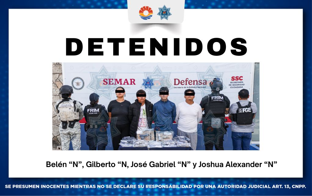 Los detenidos en Cancún quedaron a disposición de las autoridades ministeriales tras el operativo en la Supermanzana 259.