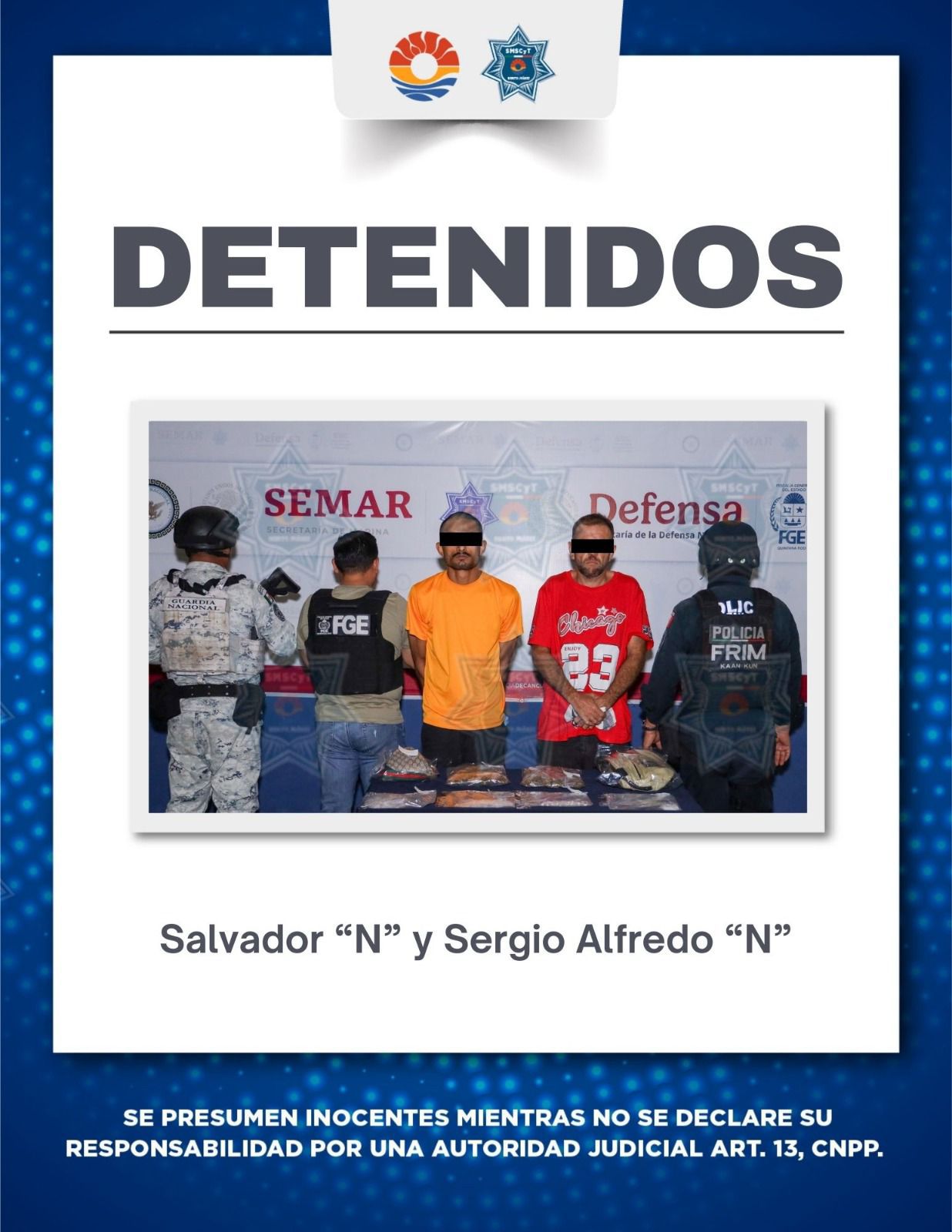Elementos de seguridad decomisaron cientos de dosis de diversas drogas durante una inspección derivada del operativo Blindaje Cancún en la zona centro.