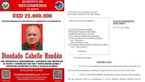 Washington mantiene activas las recompensas millonarias por Diosdado Cabello y la cúpula chavista tras la detención de Nicolás Maduro este 3 de enero de 2026.