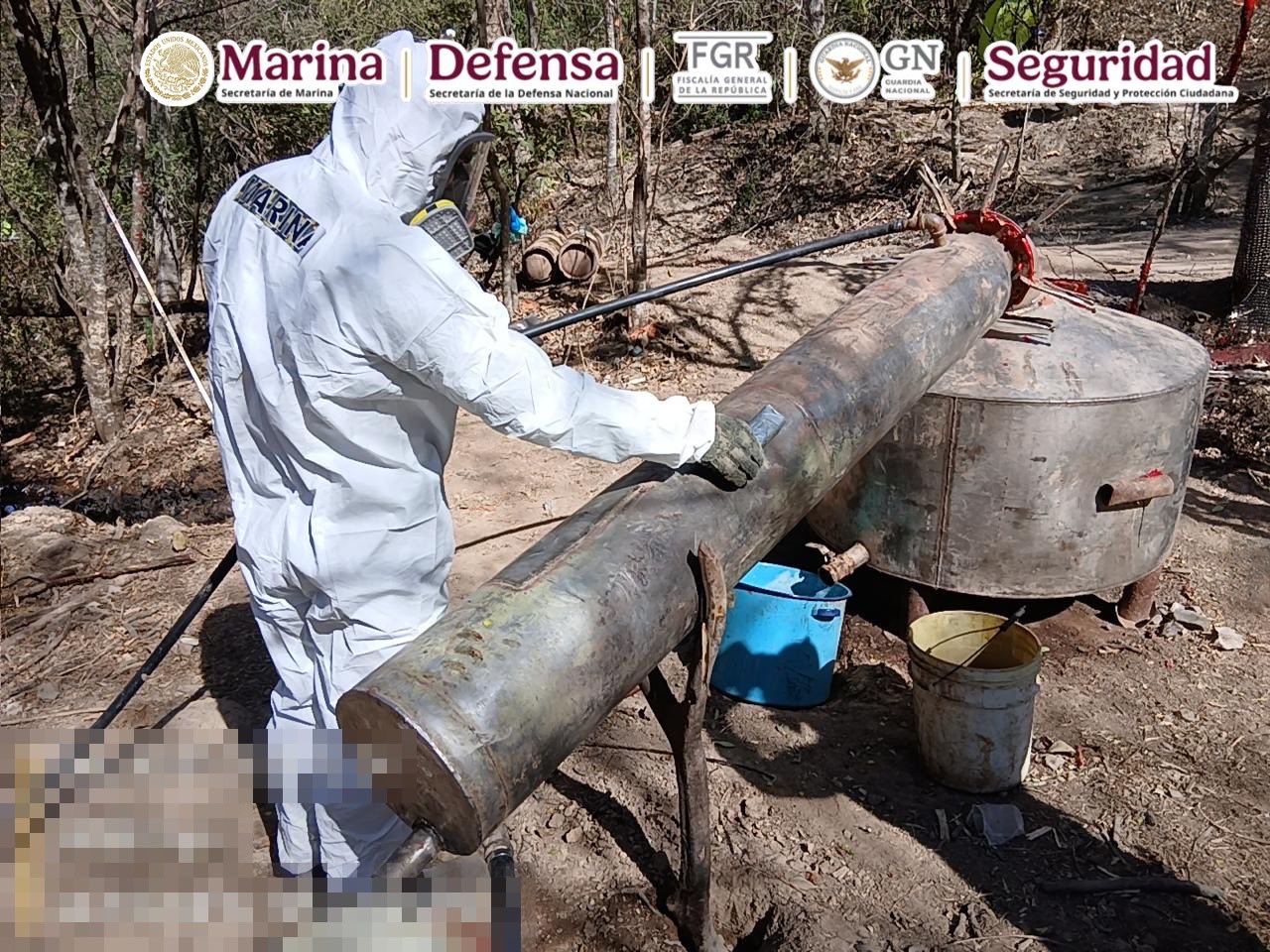 Las fuerzas federales aseguraron toneladas de precursores químicos en laboratorios ocultos en zonas rurales.
