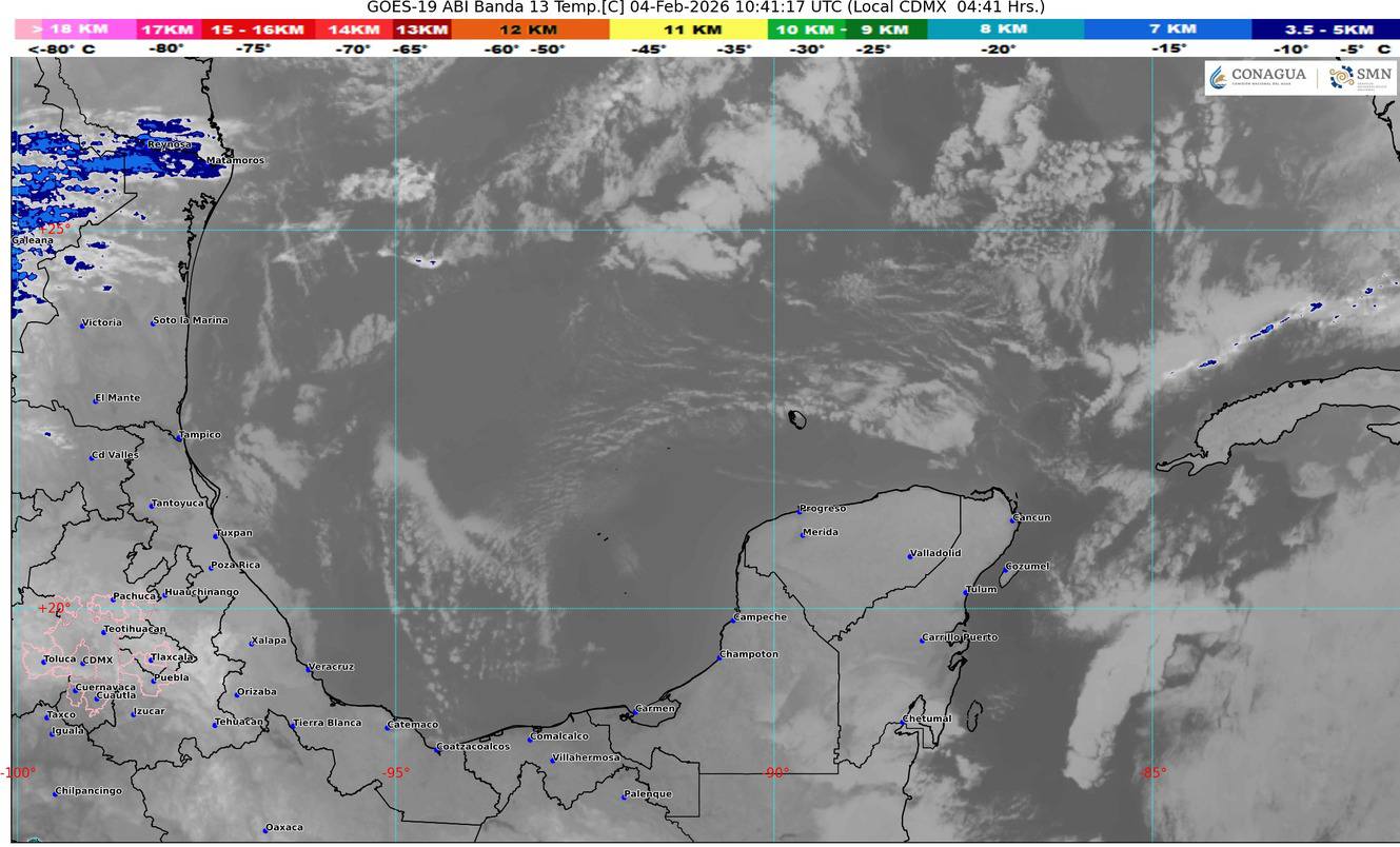 El sistema de alta presión genera fuertes rachas de viento en las costas de Quintana Roo.
