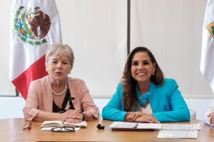 La gobernadora Mara Lezama y la secretaria Alicia Bárcena presentaron el plan operativo para la temporada de verano en Cancún.