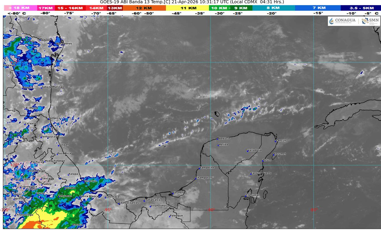 El Clima en Quintana Roo hoy provocará cielos nublados y lluvias aisladas en las principales zonas turísticas del estado.