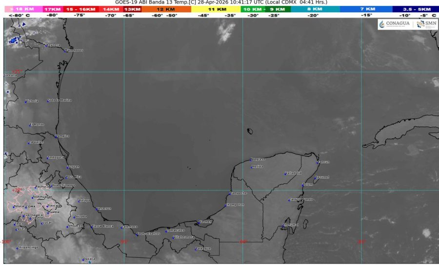 El cielo despejado predomina en las costas del Caribe Mexicano tras el final de la onda cálida actual.