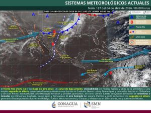 Pronóstico del clima en QRoo advierte lluvias y fuerte oleaje