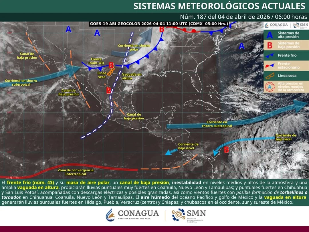 El ingreso de humedad del Caribe provocará chubascos acompañados de descargas eléctricas en la zona norte del estado de Quintana Roo.