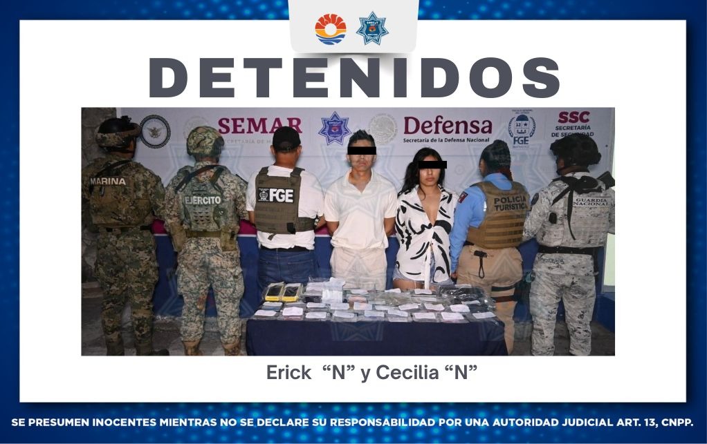 Los presuntos implicados fueron interceptados por la Policía Turística y fuerzas federales en el kilómetro 25 del bulevar Kukulkán durante la madrugada.