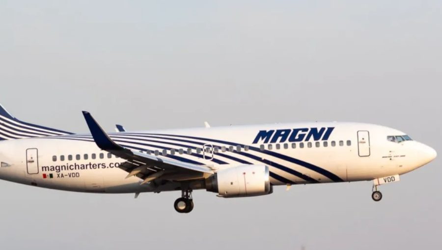 Personal de la Profeco brinda asesoría legal a los pasajeros afectados por la suspensión de servicios de la aerolínea Magnicharters.