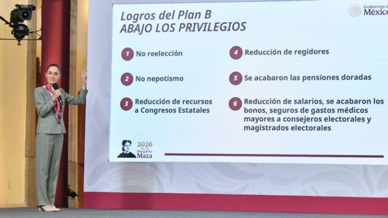 La presidenta Claudia Sheinbaum celebró en la "mañanera" que la reforma electoral logró el respaldo mayoritario de los congresos locales.
