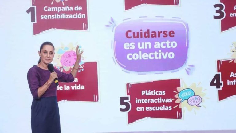La presidenta Claudia Sheinbaum presentó los seis ejes estratégicos del programa diseñado para la atención emocional de los estudiantes.