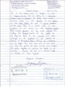 La carta de Joaquín Guzmán fue ingresada oficialmente al sistema de justicia de Estados Unidos bajo el número de documento 781.