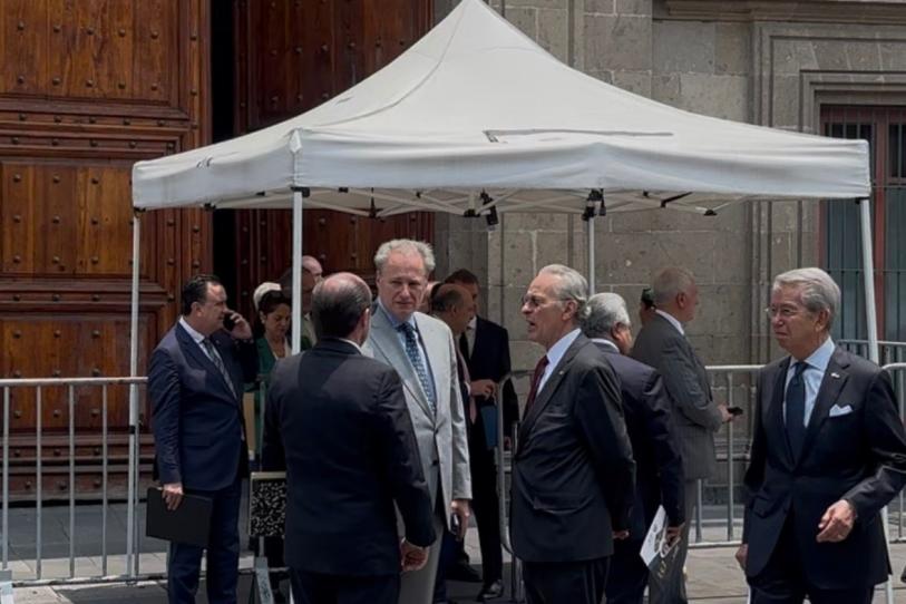 Los líderes del Consejo Coordinador Empresarial salieron de Palacio Nacional tras una reunión de casi dos horas con la presidenta.