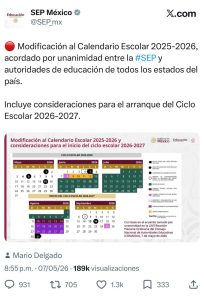 La presidenta Claudia Sheinbaum explicó que el ajuste al calendario escolar es una petición de los estados que aún se encuentra en revisión técnica.