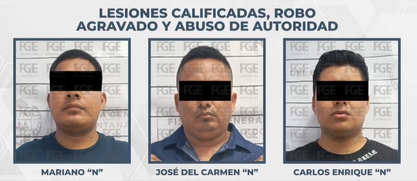 Tres elementos activos fueron vinculados a proceso luego de concretarse la detención de policías en Playa del Carmen por robo y agresión.