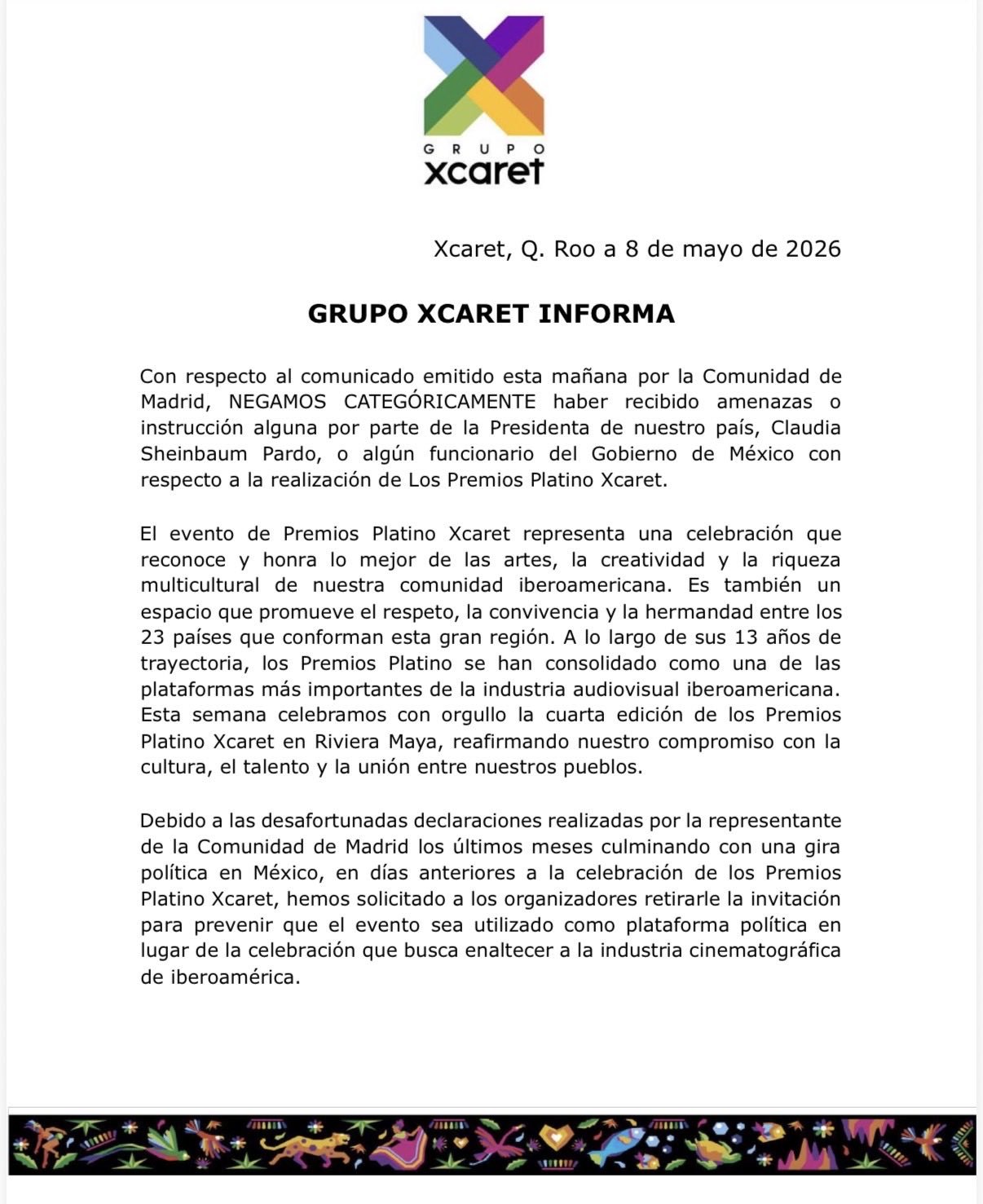 Los organizadores de la gala cinematográfica aseguraron que las decisiones sobre sus invitados son autónomas y buscan proteger la naturaleza del festival.