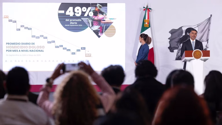 La mandataria Claudia Sheinbaum destacó la efectividad de la Estrategia Nacional de Seguridad en su conferencia de prensa.