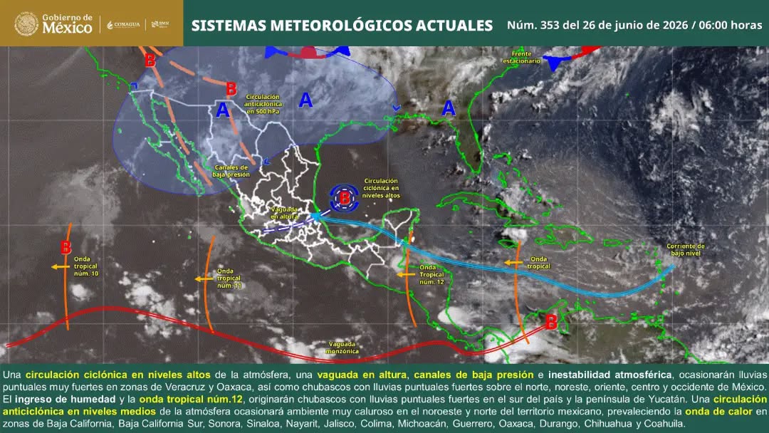 Las costas estatales registrarán oleajes elevados debido a los efectos climáticos de la onda tropical.