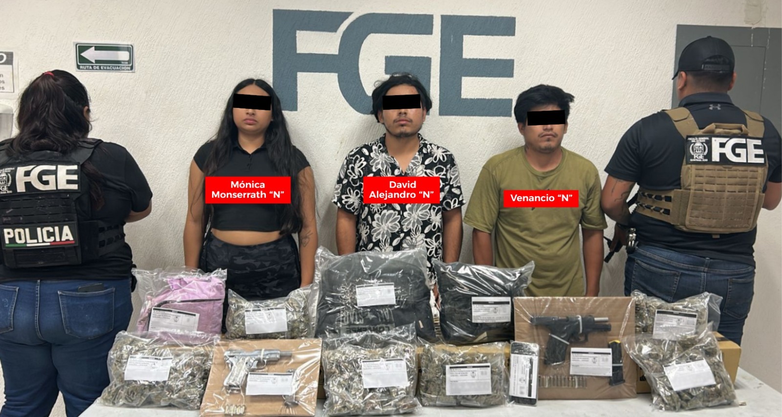 Las armas de fuego y los cartuchos útiles decomisados quedaron bajo estricto resguardo del Ministerio Público local.