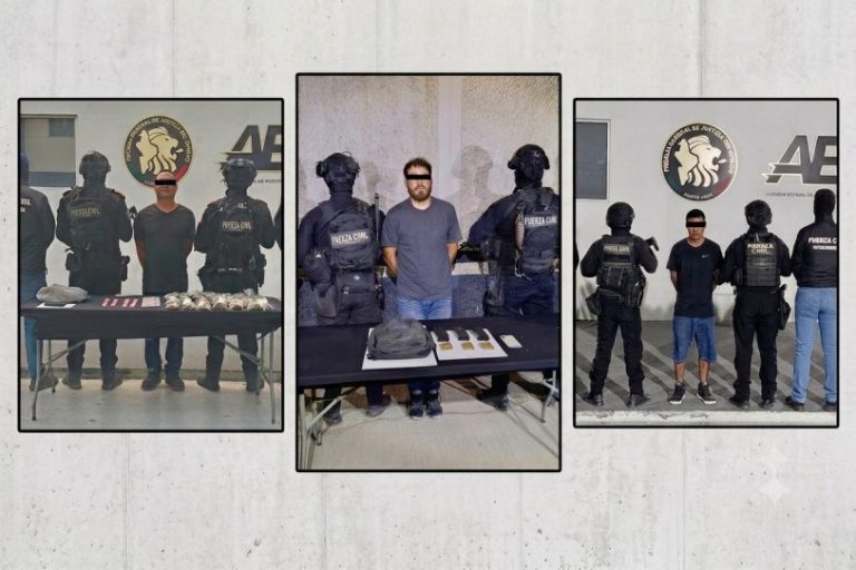 Elementos de Fuerza Civil capturaron a tres hombres señalados como generadores de violencia en Nuevo León.