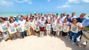 La gobernadora Mara Lezama y la secretaria Alicia Bárcena inauguran los trabajos del modelo de economía circular en la isla de Holbox.