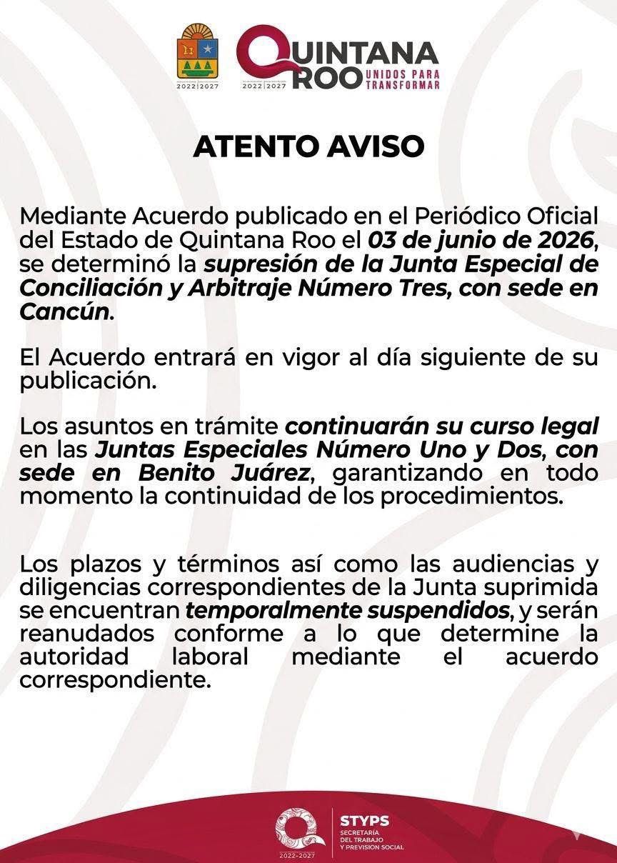 Las oficinas de la Secretaría del Trabajo y Previsión Social de Quintana Roo ejecutan cambios profundos para erradicar las malas prácticas procesales.