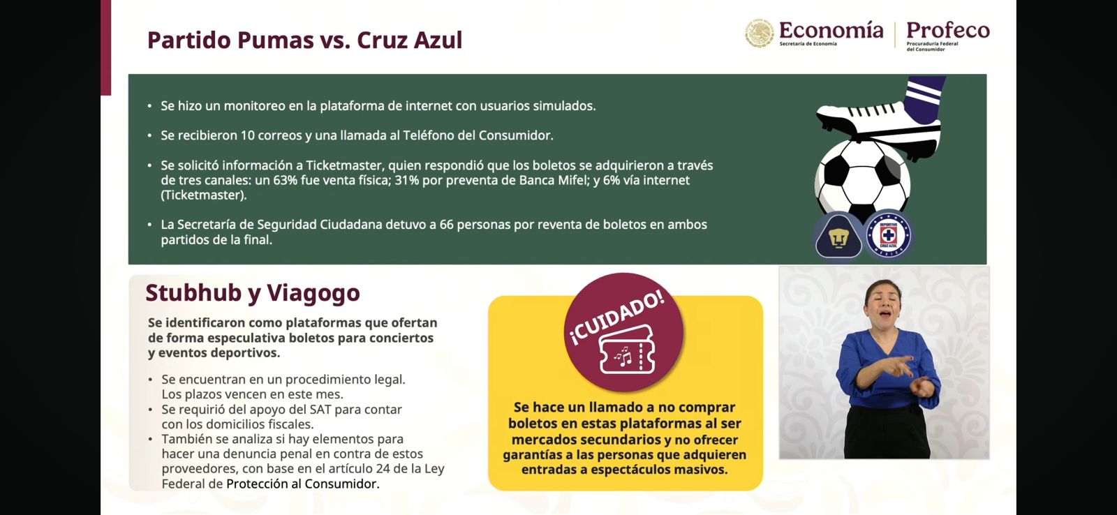 El procurador César Iván Escalante Ruiz advirtió sobre el fraude al comprar boletos en plataformas de reventa en línea.