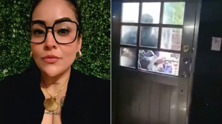 La fiscal Lisbeth Aurelia Jiménez Aguirre expone los avances en la búsqueda de la periodista Roxana Guzmán ante los medios de comunicación.