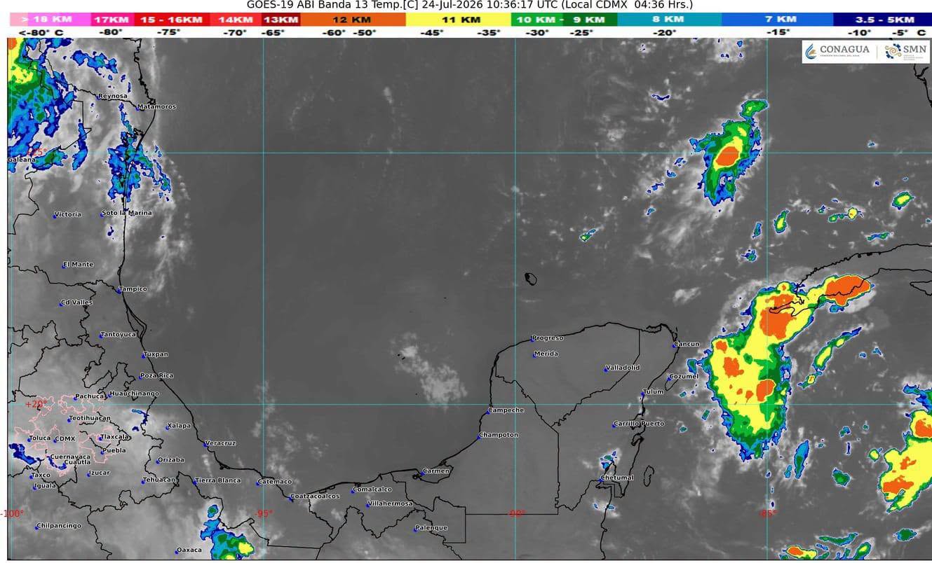 Un canal de baja presión y el ingreso de humedad del mar Caribe mantendrán lluvias y ambiente caluroso en el estado.
