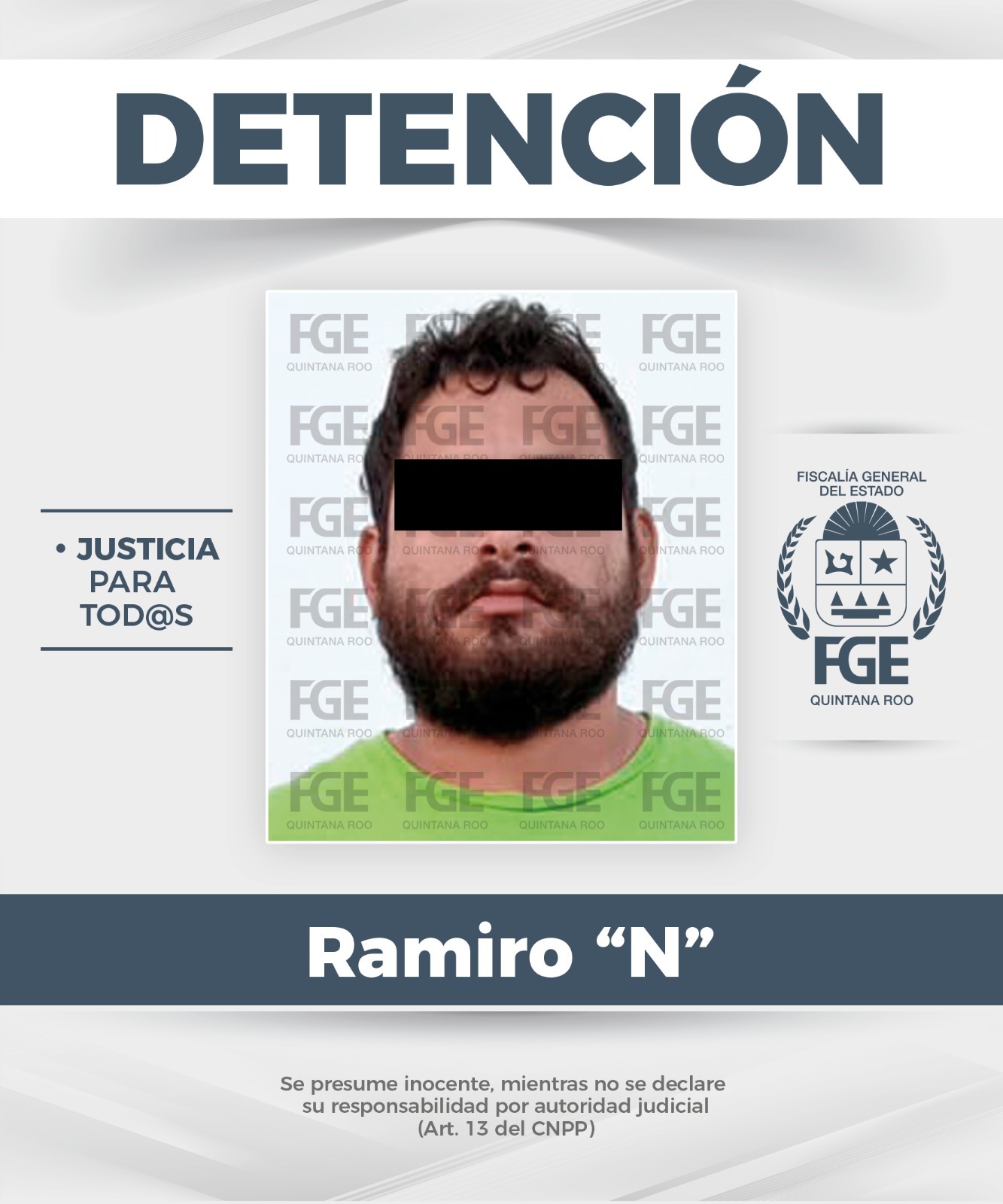 Fuerzas federales y municipales coordinaron la detención del imputado en el norte de Quintana Roo.