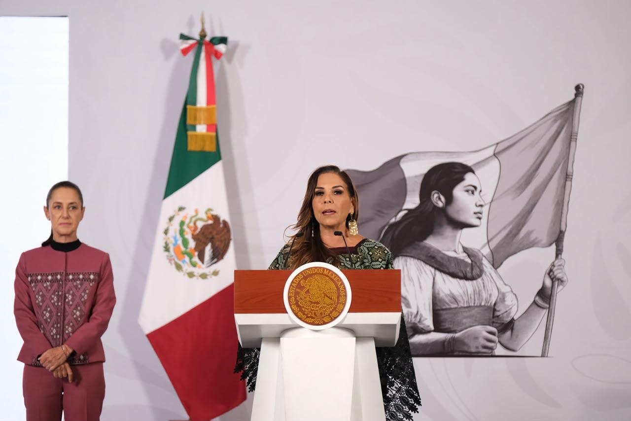Mara Lezama presentó la Política de Estado para la atención integral del sargazo en la conferencia matutina federal.
