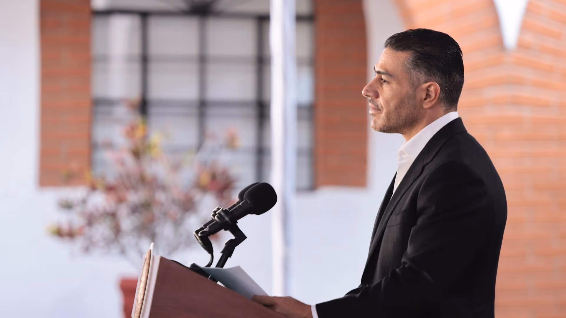 Omar García Harfuch presentó el informe de la Estrategia Nacional de Seguridad en Cuernavaca, Morelos.