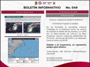 Se forma la tormenta tropical Cristóbal en el Atlántico Norte sin peligro para costas nacionales