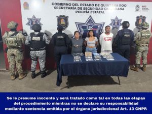 Elementos de seguridad federales y estatales detuvieron a tres personas implicadas en delitos contra la salud en Benito Juárez durante patrullajes preventivos.