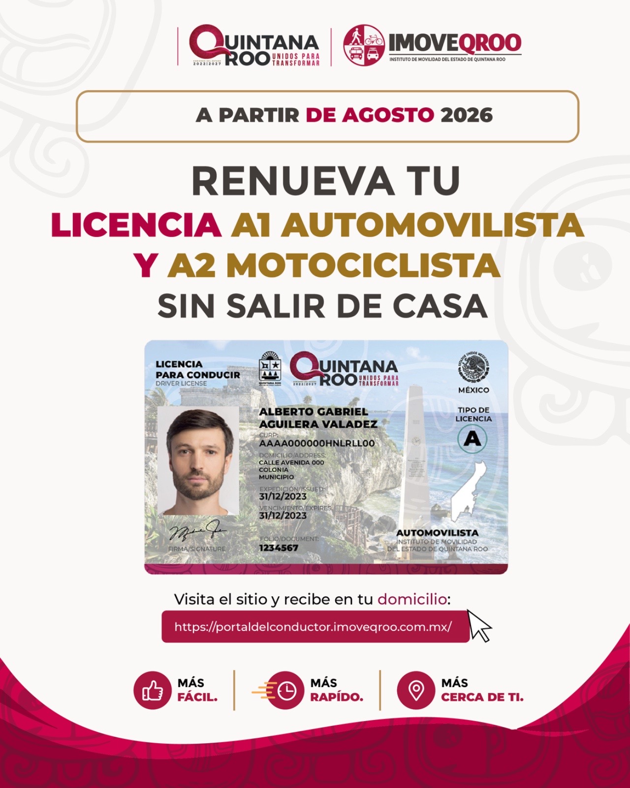 El nuevo servicio digital de IMOVEQROO permitirá renovar licencias de conducir desde computadoras o teléfonos móviles.