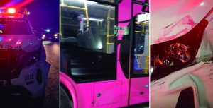 Elementos de corporaciones de auxilio y vialidad acuden al lugar del accidente para asegurar el perímetro y agilizar el tráfico vehicular.
