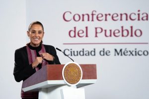 Palacio Nacional durante la conferencia matutina de la presidencia de la república.
