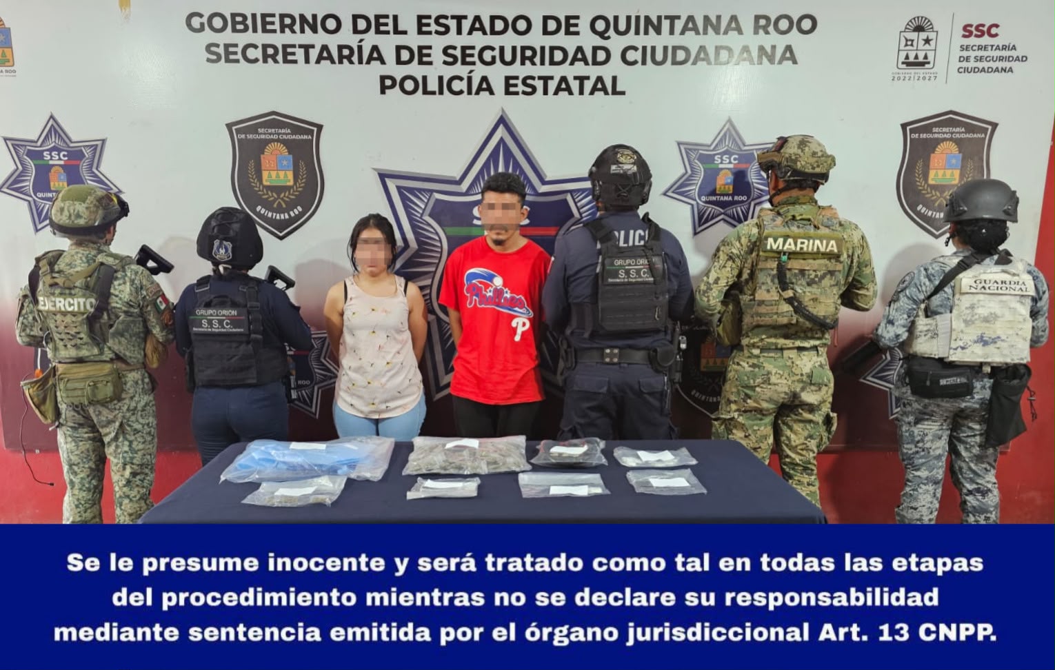 La detención en Cancún por narcomenudeo se logró gracias al trabajo coordinado entre corporaciones estatales y federales.