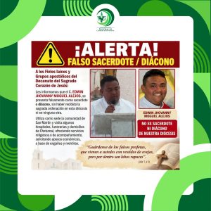Comunicados oficiales de la diócesis buscan prevenir fraudes y engaños a la comunidad católica en el estado.