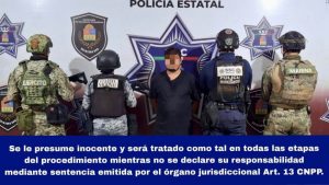Elementos de los tres órdenes de gobierno realizaron la captura tras un patrullaje de prevención.
