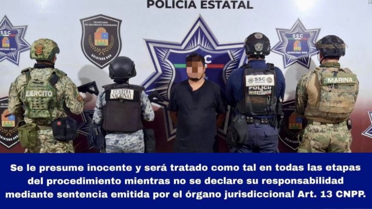 Elementos de los tres órdenes de gobierno realizaron la captura tras un patrullaje de prevención.