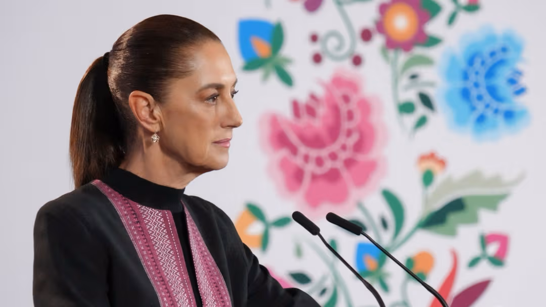 La presidenta Claudia Sheinbaum durante su conferencia matutina en la Ciudad de México.