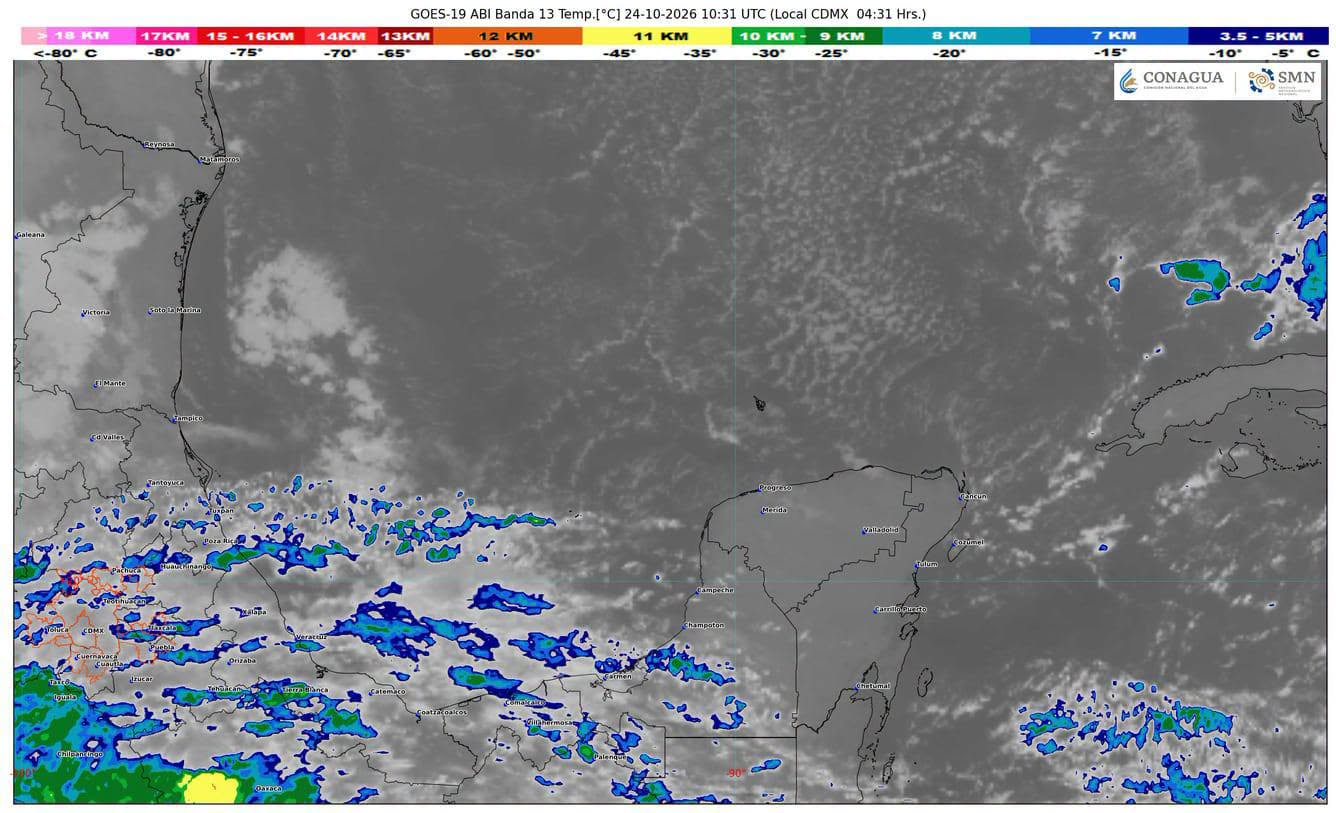 El clima en Quintana Roo provocará chubascos intermitentes y cielo nublado sobre los municipios del litoral caribeño.