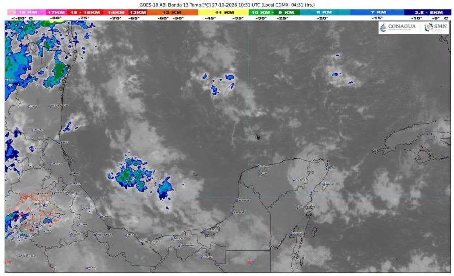 Lluvias en Quintana Roo: se pronostican chubascos con actividad eléctrica en varios municipios durante este martes 27 de octubre.
