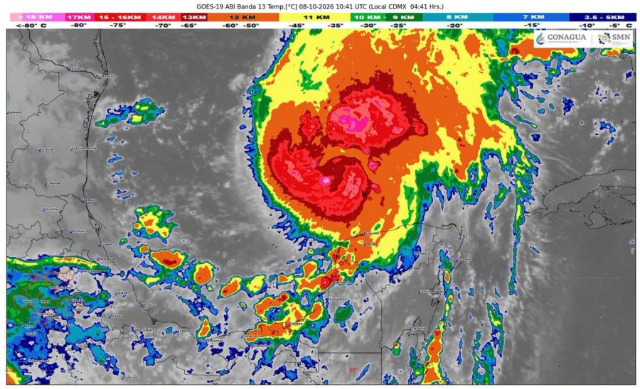 El huracán Isaías de categoría 1 genera nubosidad densa, lluvias fuertes y rachas de viento en gran parte del territorio quintanarroense.