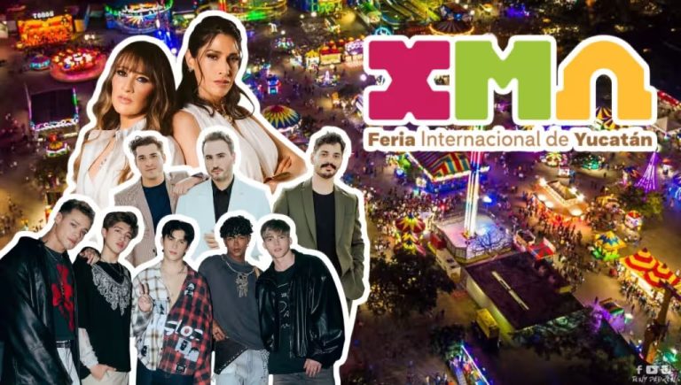 Vista panorámica del recinto ferial durante la inauguración de las festividades en Yucatán.