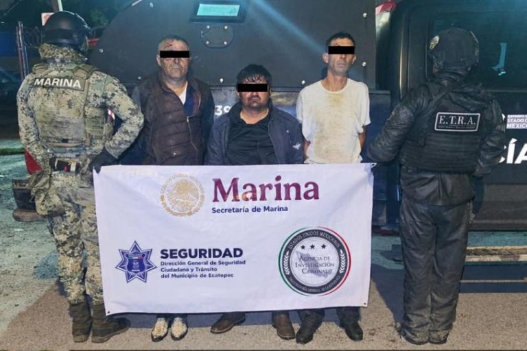 Fuerzas federales y estatales detuvieron a siete personas durante dos operativos en el Estado de México.