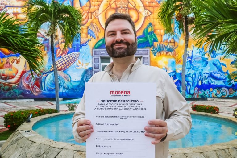 Antón Bojórquez anunció su solicitud de registro para la Coordinación de la Defensa de la Transformación en el Distrito 1 Federal de Quintana Roo.
