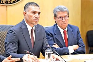 El secretario de Seguridad y Protección Ciudadana, Omar García Harfuch, durante su comparecencia ante legisladores en la Cámara de Diputados.