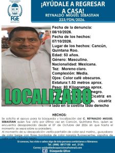 Localizan con vida a Reynaldo Miguel Sebastián, funcionario de la SEQ en Cancún
